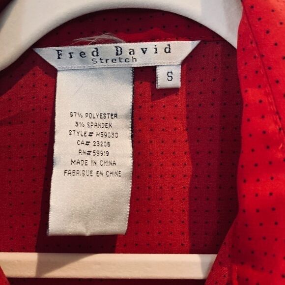 Fred David Red Button down - Picture 4 of 5